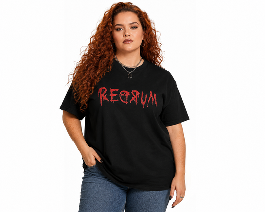REDRUM' Design, Spooky T-Shirt, Halloween Apparel, Horror Movie Fan Gift, Unique Graphic Tee