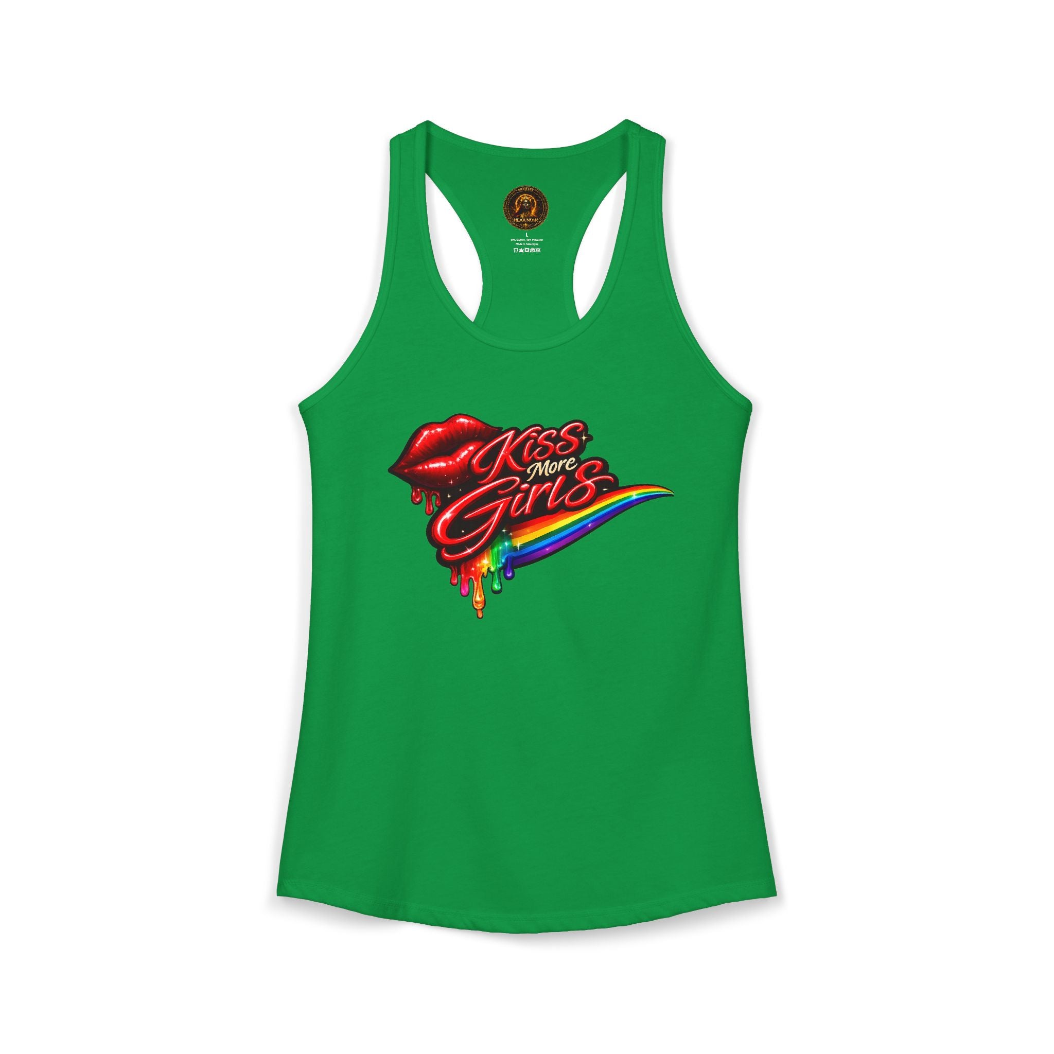 Kiss More Girls Pride Racerback Tank | Hexa Noir Pride '26 Collection