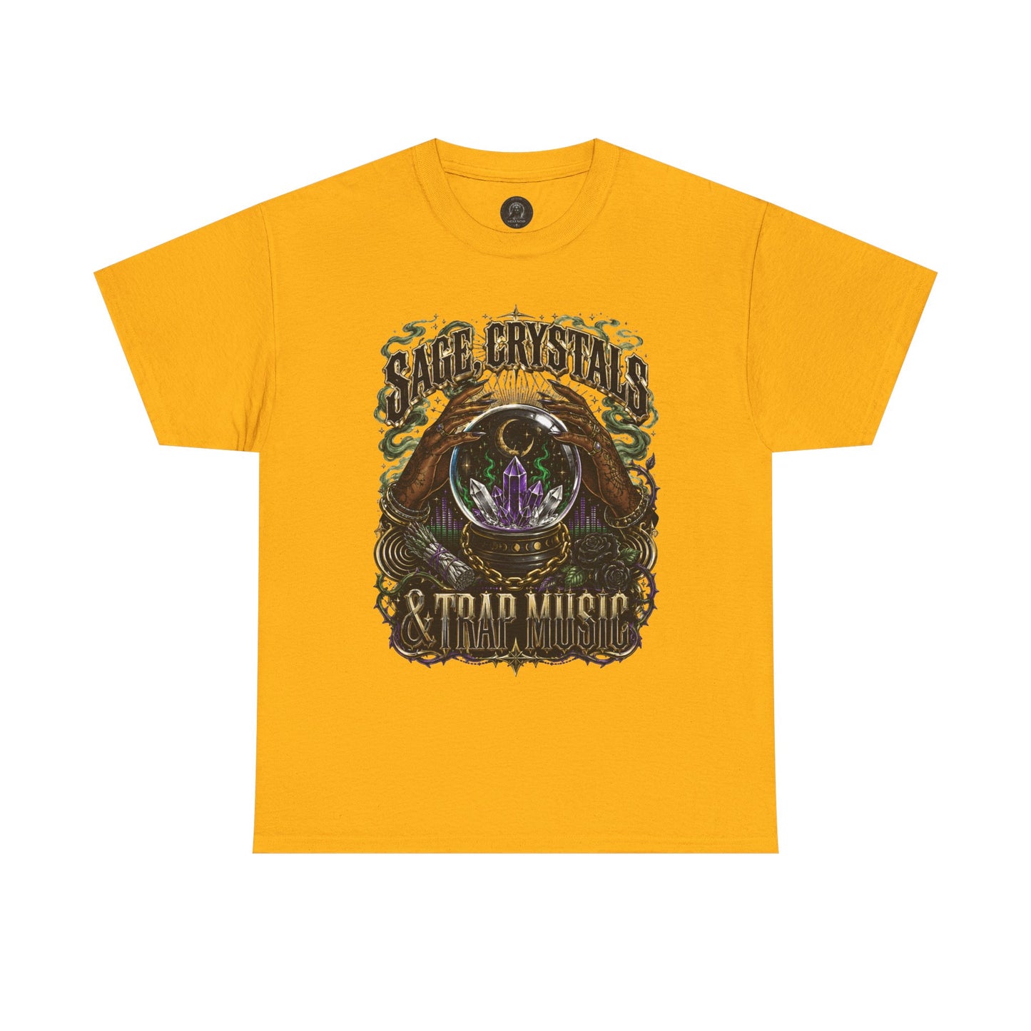 Sage, Crystals, and Trap Music, Casual Wear, Gift for Music Lovers, Spiritual Tee