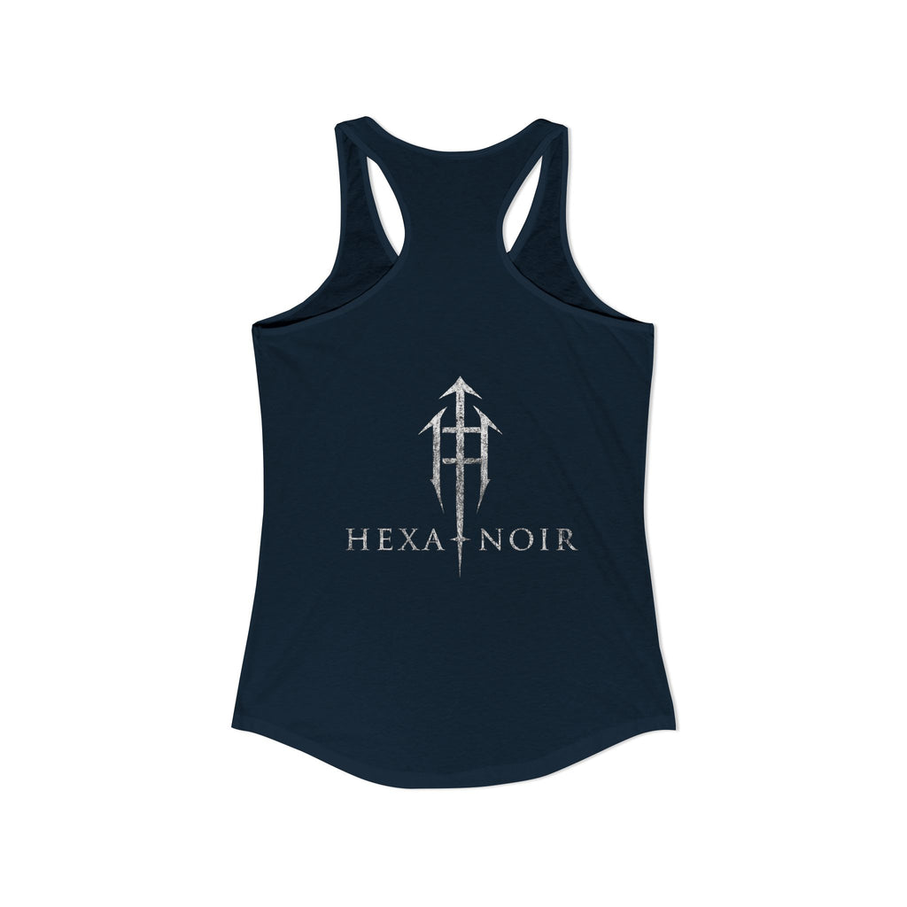 HEXA NOIR NOCTURNAL: Hallowed Nocturnal Saints Tank | Gothic Skull Floral Racerback | Dark Spiritual Streetwear