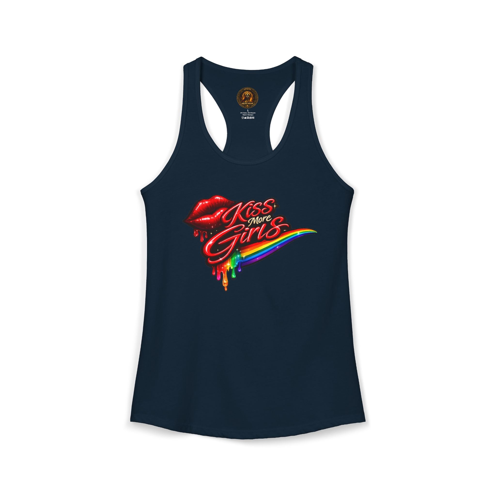 Kiss More Girls Pride Racerback Tank | Hexa Noir Pride '26 Collection