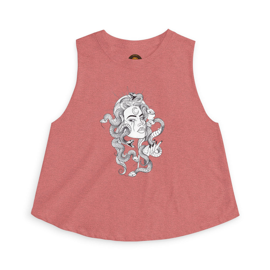 Medusa Illustration Crop Top — Mythical Goddess Graphic Tank