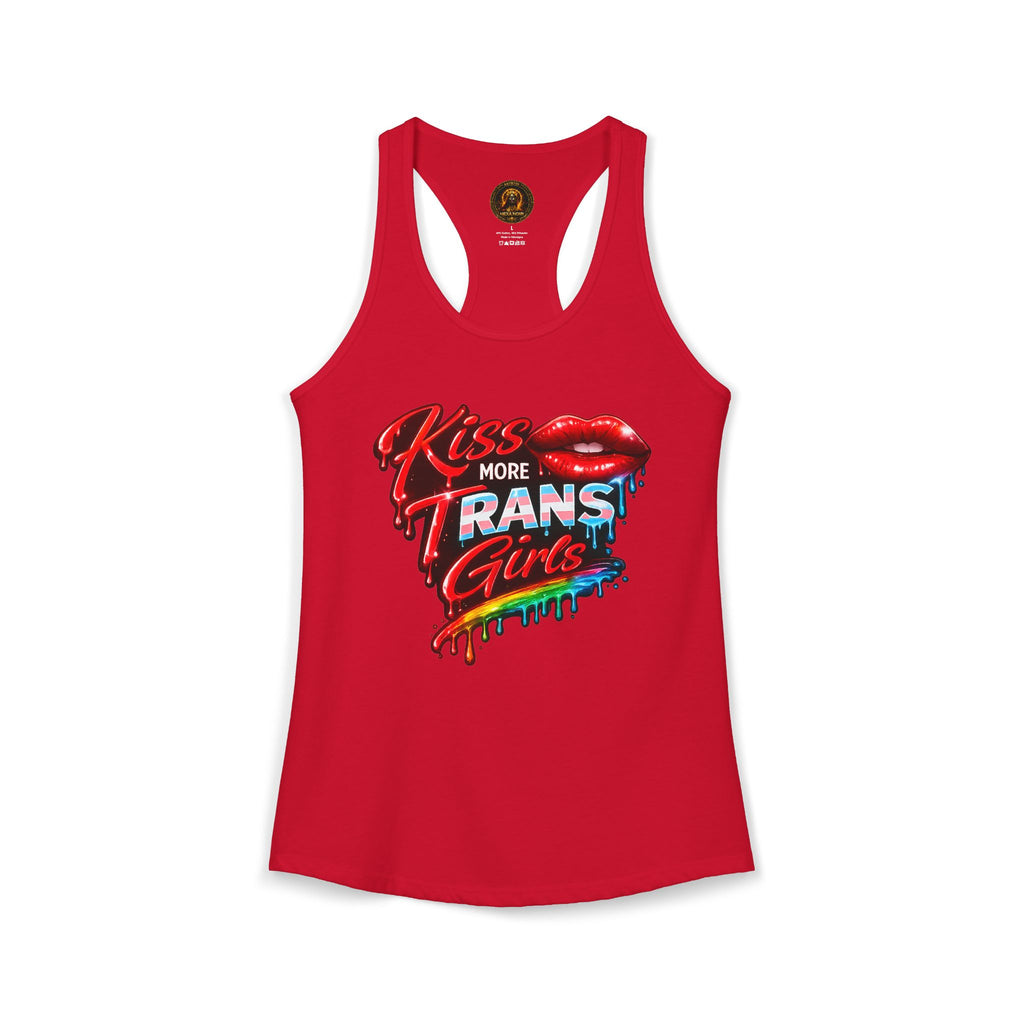 Kiss More Trans Girls Racerback Tank | Hexa Noir Pride '26 Collection