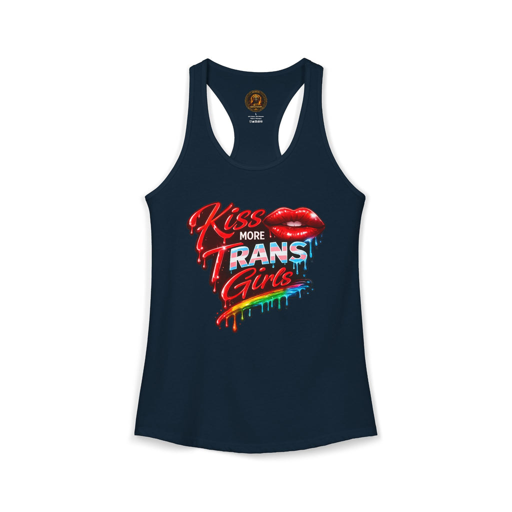 Kiss More Trans Girls Racerback Tank | Hexa Noir Pride '26 Collection