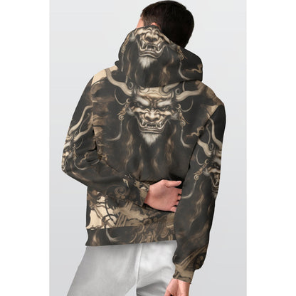 Eclipse Thorn all-over print fleece-lined hoodie by Hexa Noir