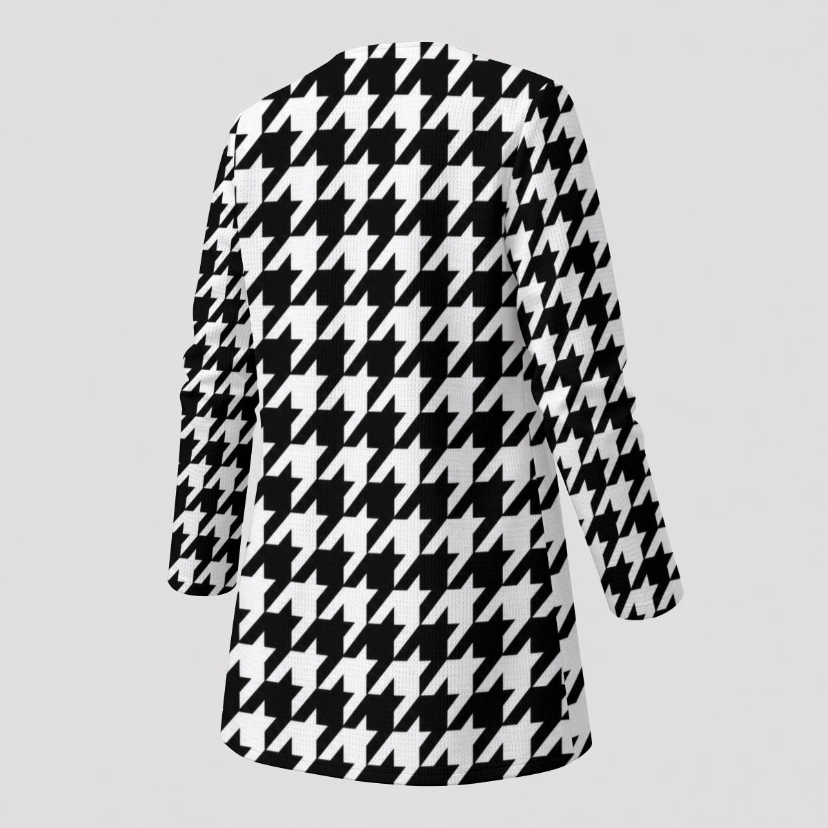 Noir Contrast black and white houndstooth cardigan by Hexa Noir