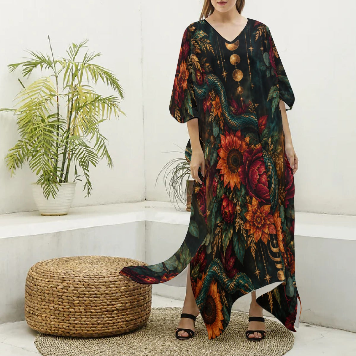 Dark Goddess Kaftan Robe | Hexa Noir