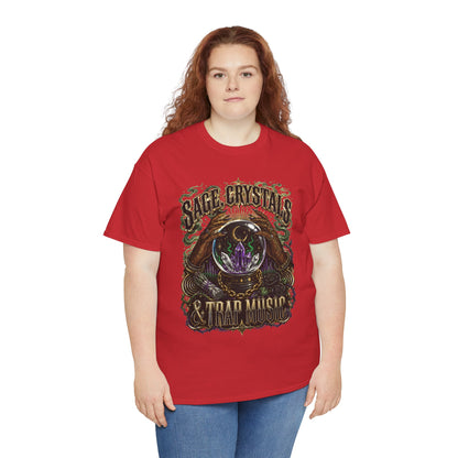 Sage, Crystals, and Trap Music, Casual Wear, Gift for Music Lovers, Spiritual Tee