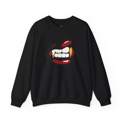Vampire Bite Crewneck Sweatshirt | Gothic Streetwear | Dark Feminine Fashion | Edgy Alt Style |