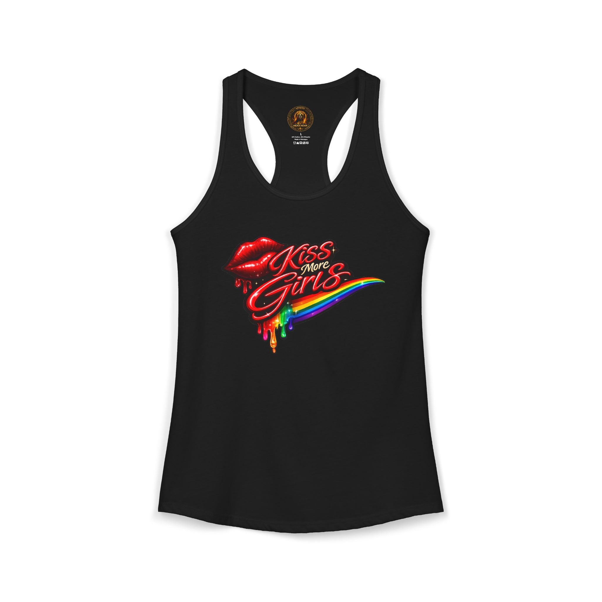 Kiss More Girls Pride Racerback Tank | Hexa Noir Pride '26 Collection