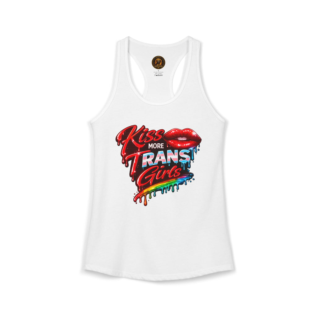 Kiss More Trans Girls Racerback Tank | Hexa Noir Pride '26 Collection