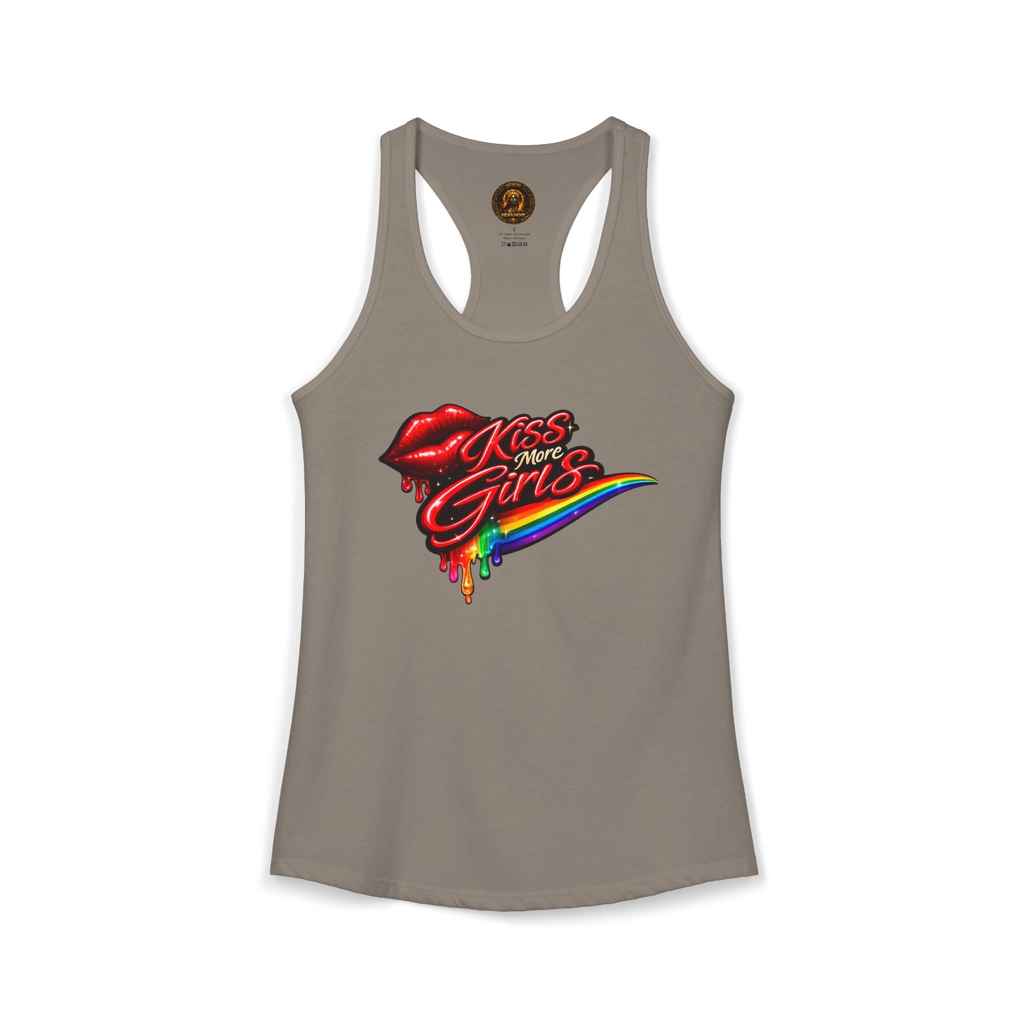 Kiss More Girls Pride Racerback Tank | Hexa Noir Pride '26 Collection