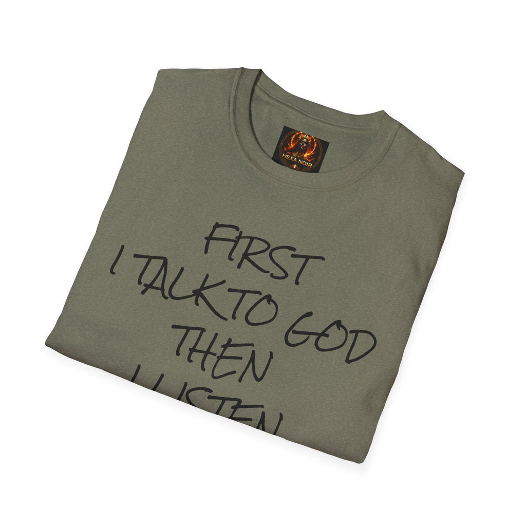 Talk to God, Then Trap Unisex Graphic Tee — Faith and Hustle