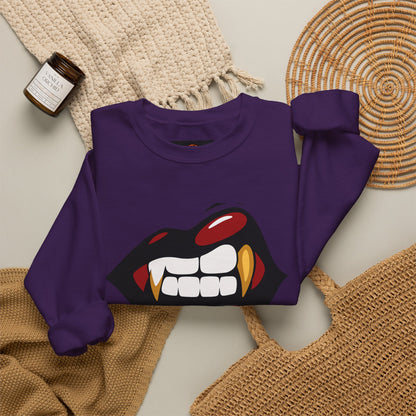 Vampire Bite Crewneck Sweatshirt | Gothic Streetwear | Dark Feminine Fashion | Edgy Alt Style |