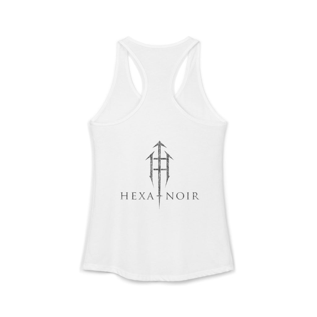 HEXA NOIR NOCTURNAL: Hallowed Nocturnal Saints Tank | Gothic Skull Floral Racerback | Dark Spiritual Streetwear