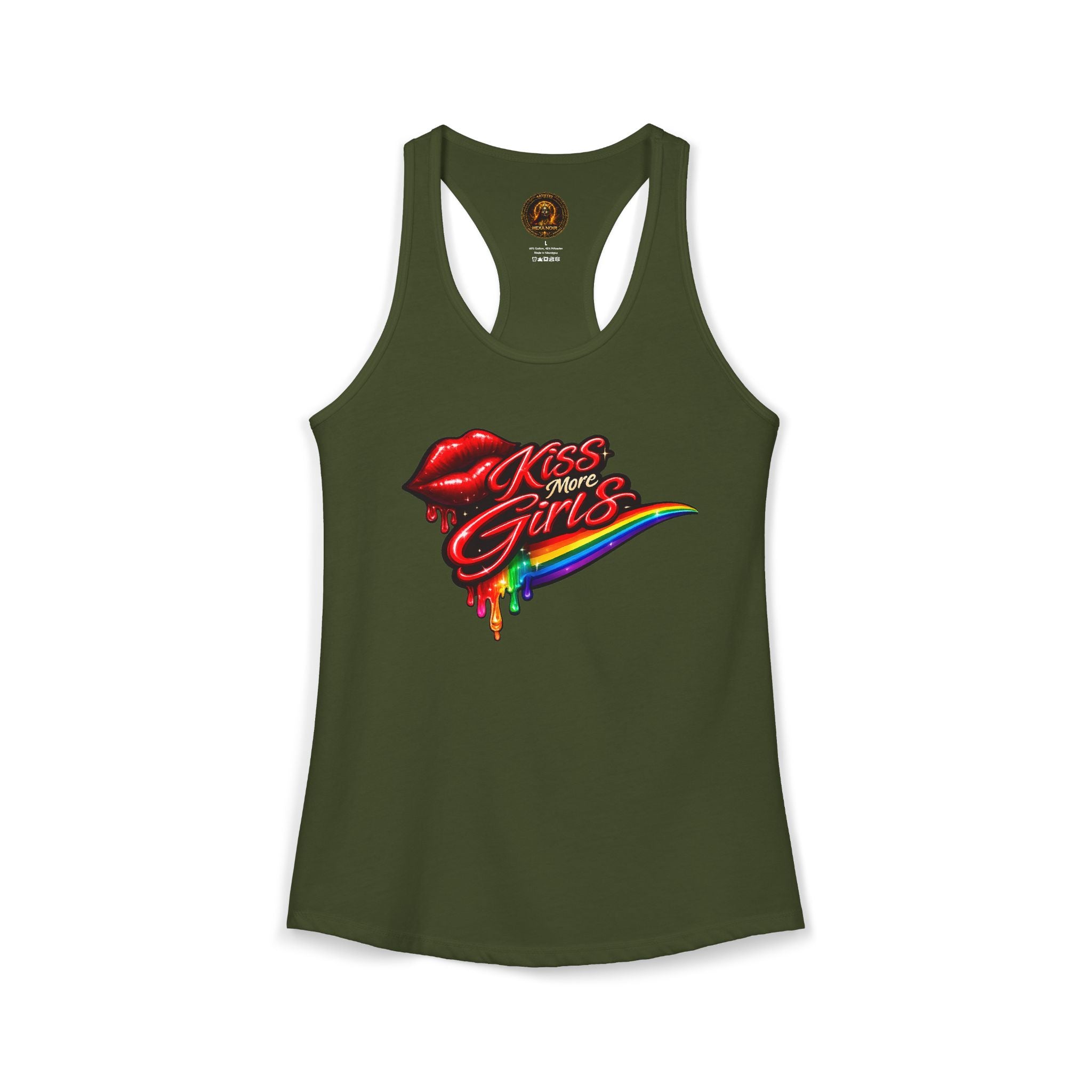Kiss More Girls Pride Racerback Tank | Hexa Noir Pride '26 Collection