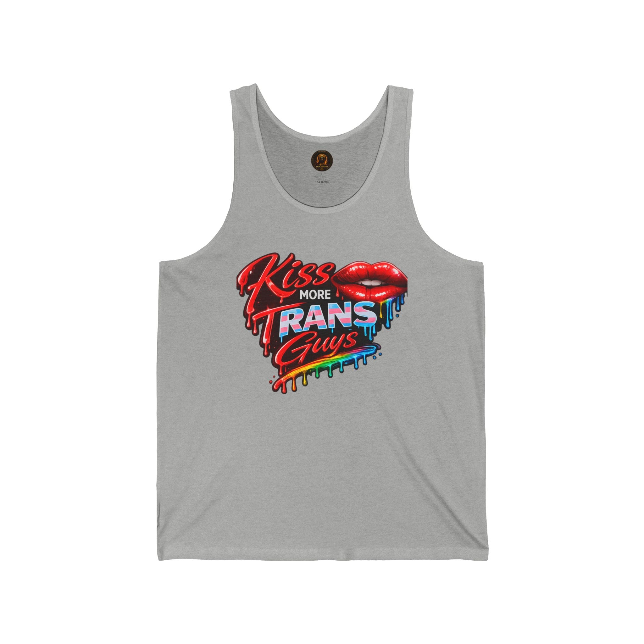 Kiss More Trans Guys Rainbow Tank| Hexa Noir Pride '26