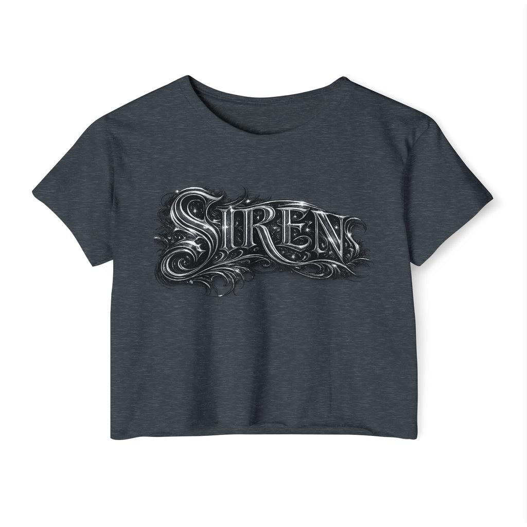 Siren Festival Crop Top — Gothic Mermaid Moon Graphic Tee