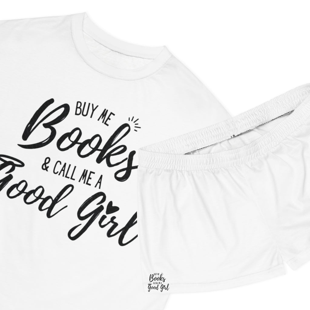 Book Lover Women's Short Pajama Set — 'book lover' Graphic Sleepwear