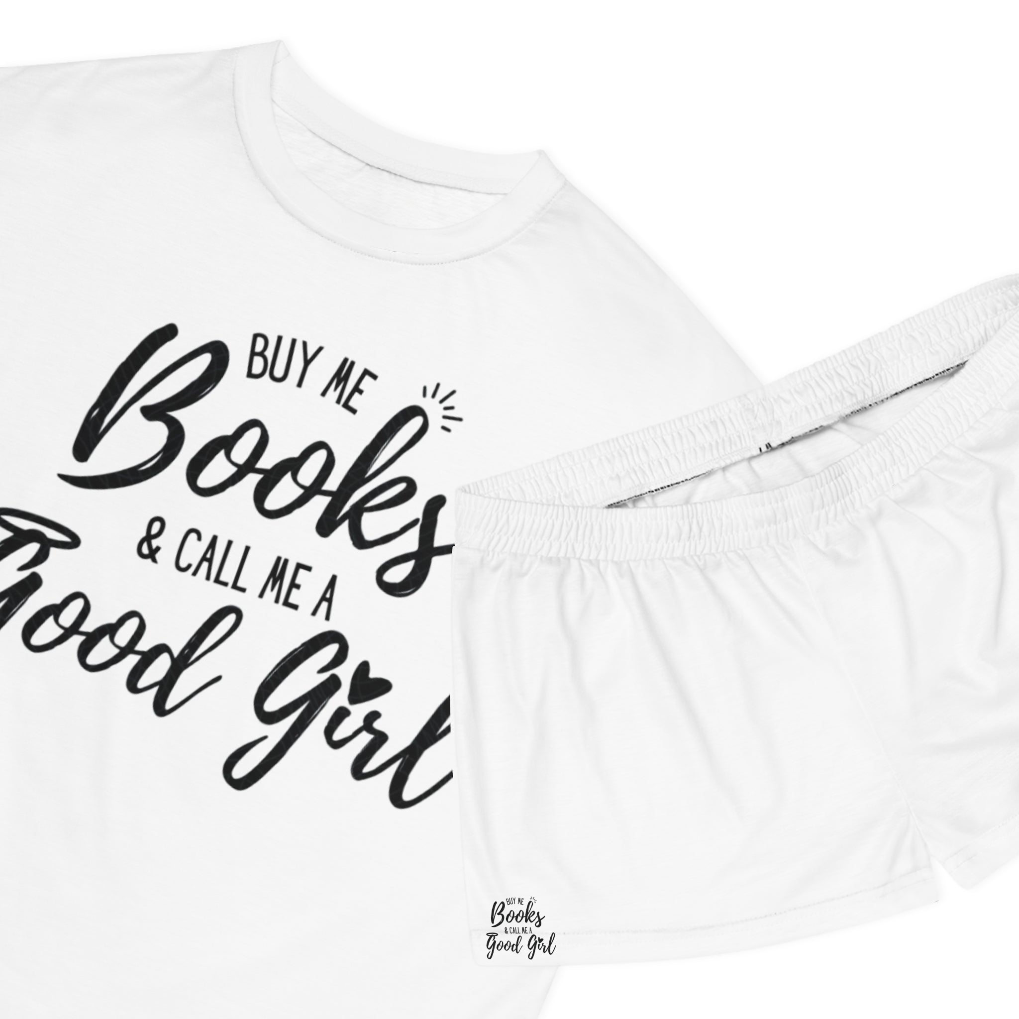 Book Lover Women's Short Pajama Set — 'book lover' Graphic Sleepwear