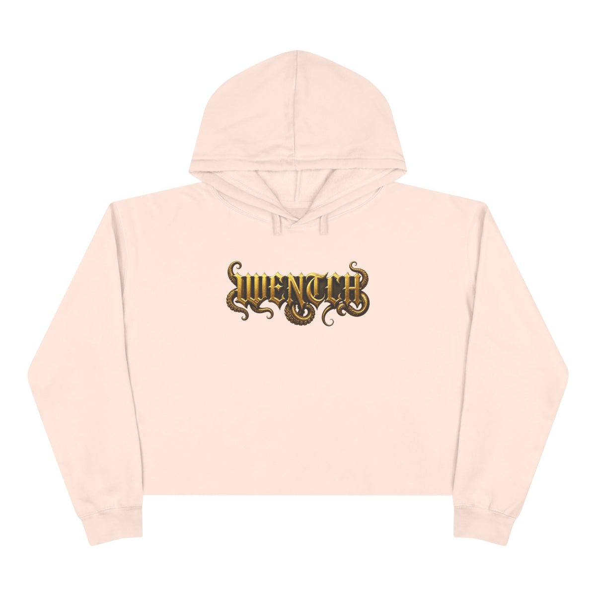 Hexa Noir Crop WENTCH Hoodie — Gold Sigil Graphic Crop Hoodie
