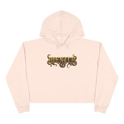 Hexa Noir Crop WENTCH Hoodie — Gold Sigil Graphic Crop Hoodie