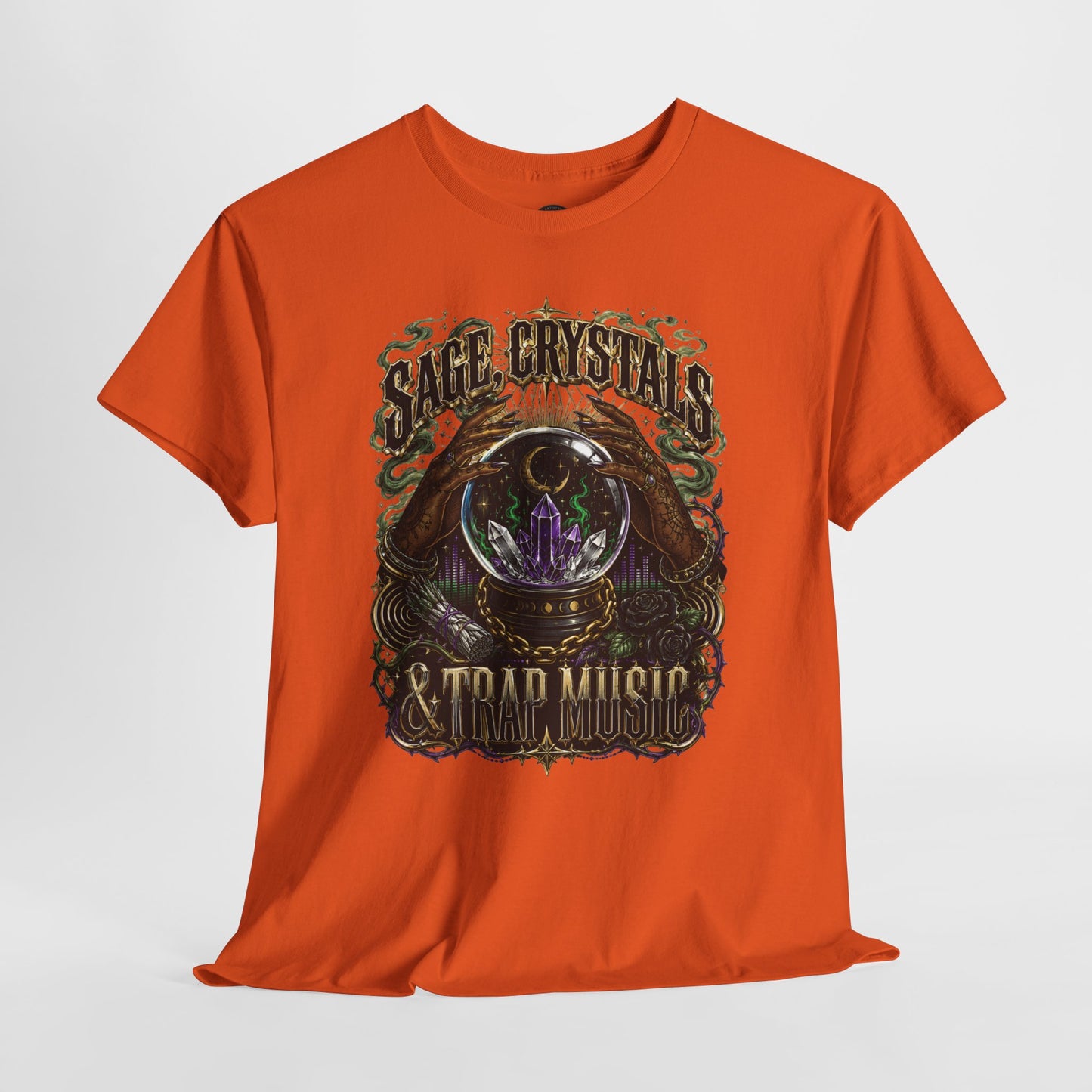 Sage, Crystals, and Trap Music, Casual Wear, Gift for Music Lovers, Spiritual Tee