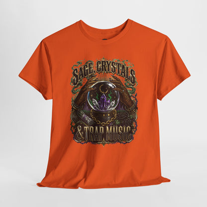 Sage, Crystals, and Trap Music, Casual Wear, Gift for Music Lovers, Spiritual Tee