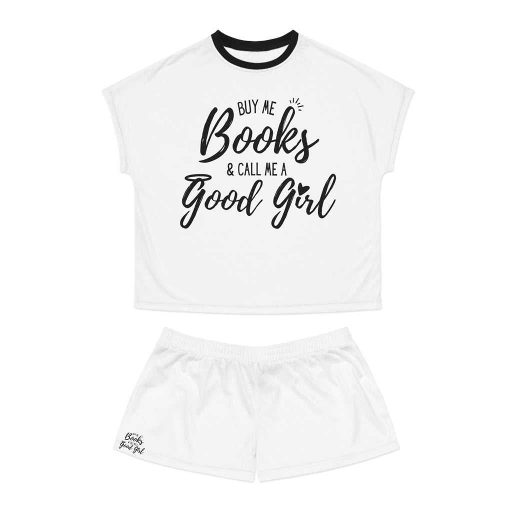 Book Lover Women's Short Pajama Set — 'book lover' Graphic Sleepwear