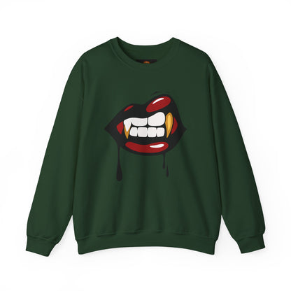 Vampire Bite Crewneck Sweatshirt | Gothic Streetwear | Dark Feminine Fashion | Edgy Alt Style |