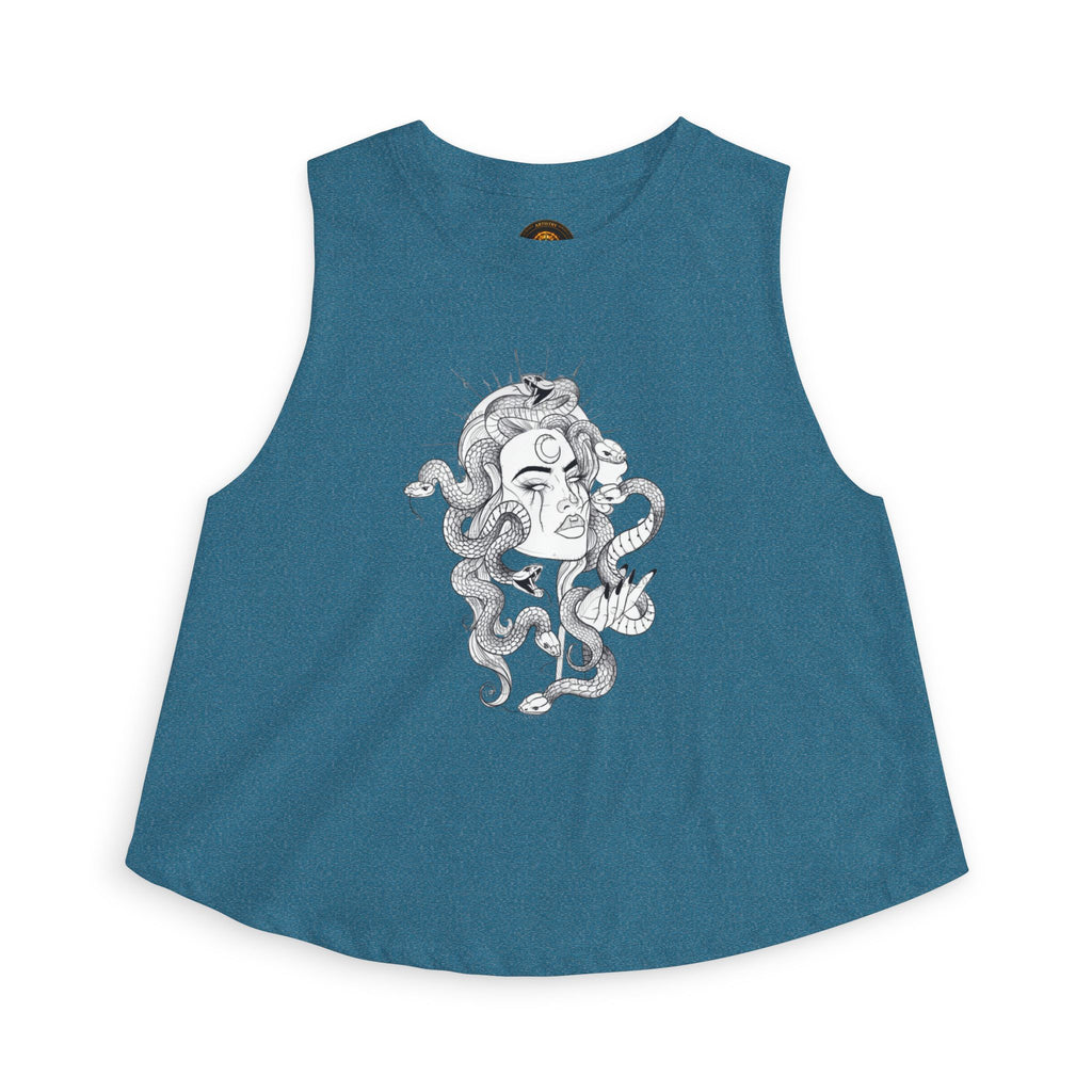 Medusa Illustration Crop Top — Mythical Goddess Graphic Tank