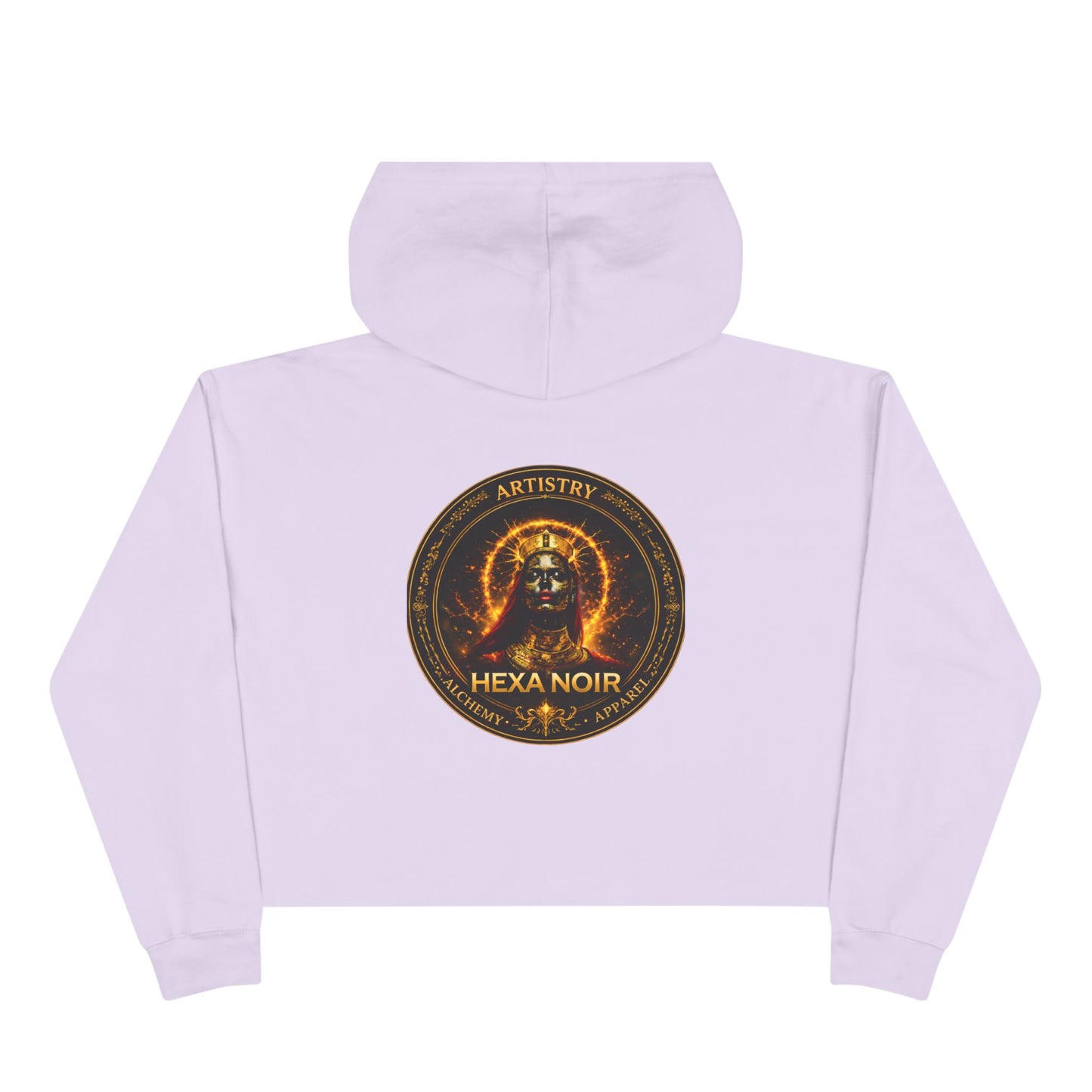 Hexa Noir Crop WENTCH Hoodie — Gold Sigil Graphic Crop Hoodie