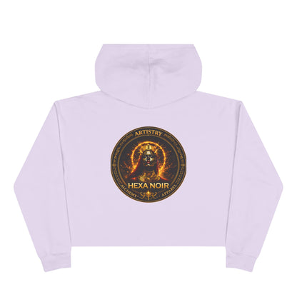 Hexa Noir Crop WENTCH Hoodie — Gold Sigil Graphic Crop Hoodie