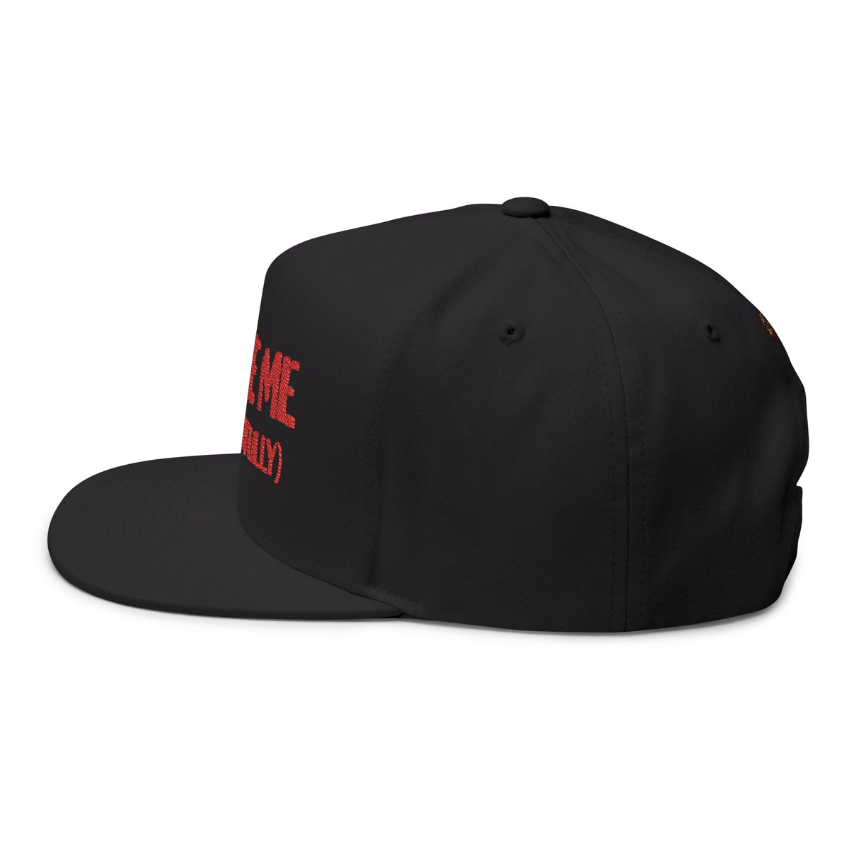 Choke Me (Respectfully) Embroidered Flat Bill Cap — Bold Novelty Snapback Hat
