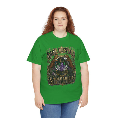 Sage, Crystals, and Trap Music, Casual Wear, Gift for Music Lovers, Spiritual Tee