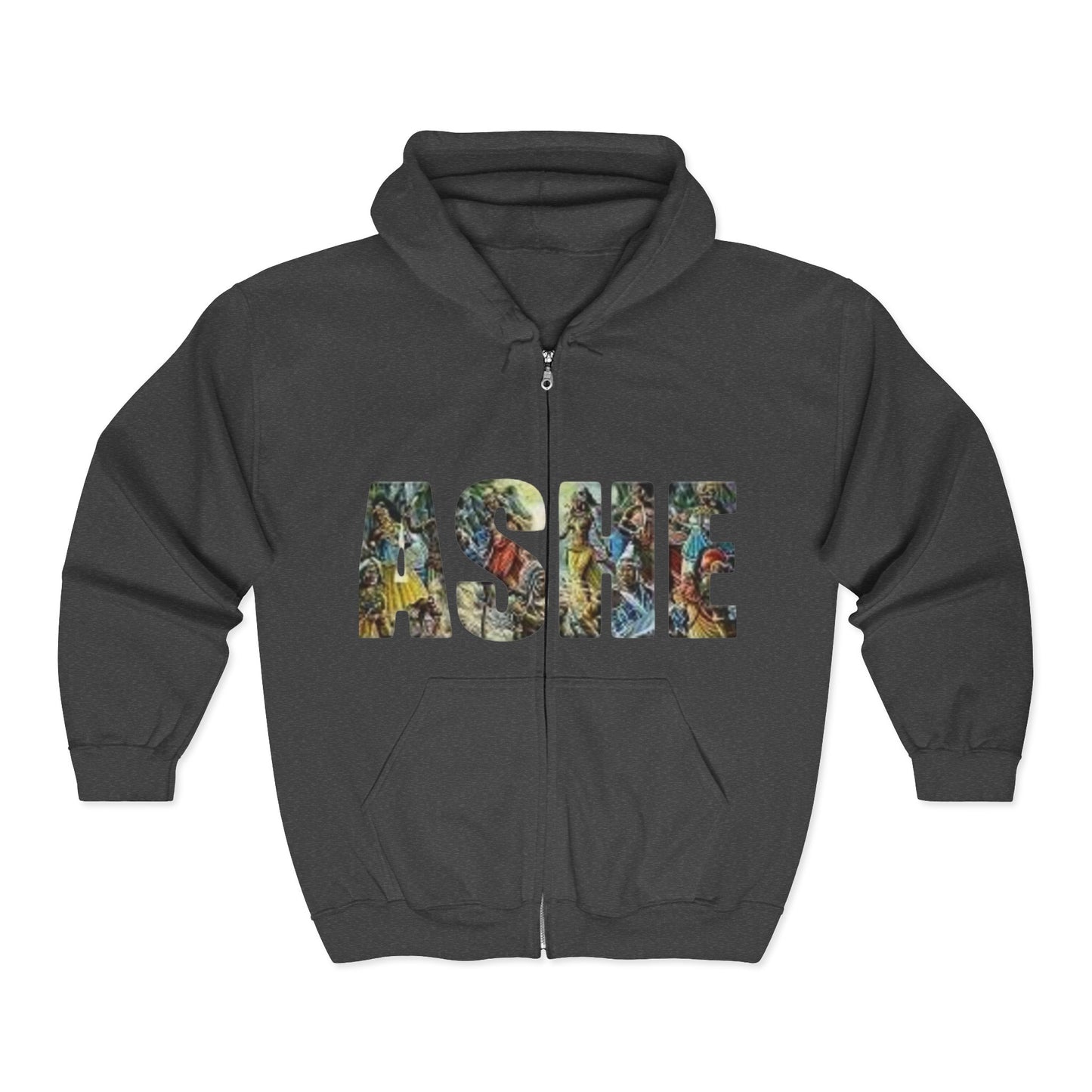Ashe Graphic Zip Hoodie, Cozy Unisex Hooded Sweatshirt