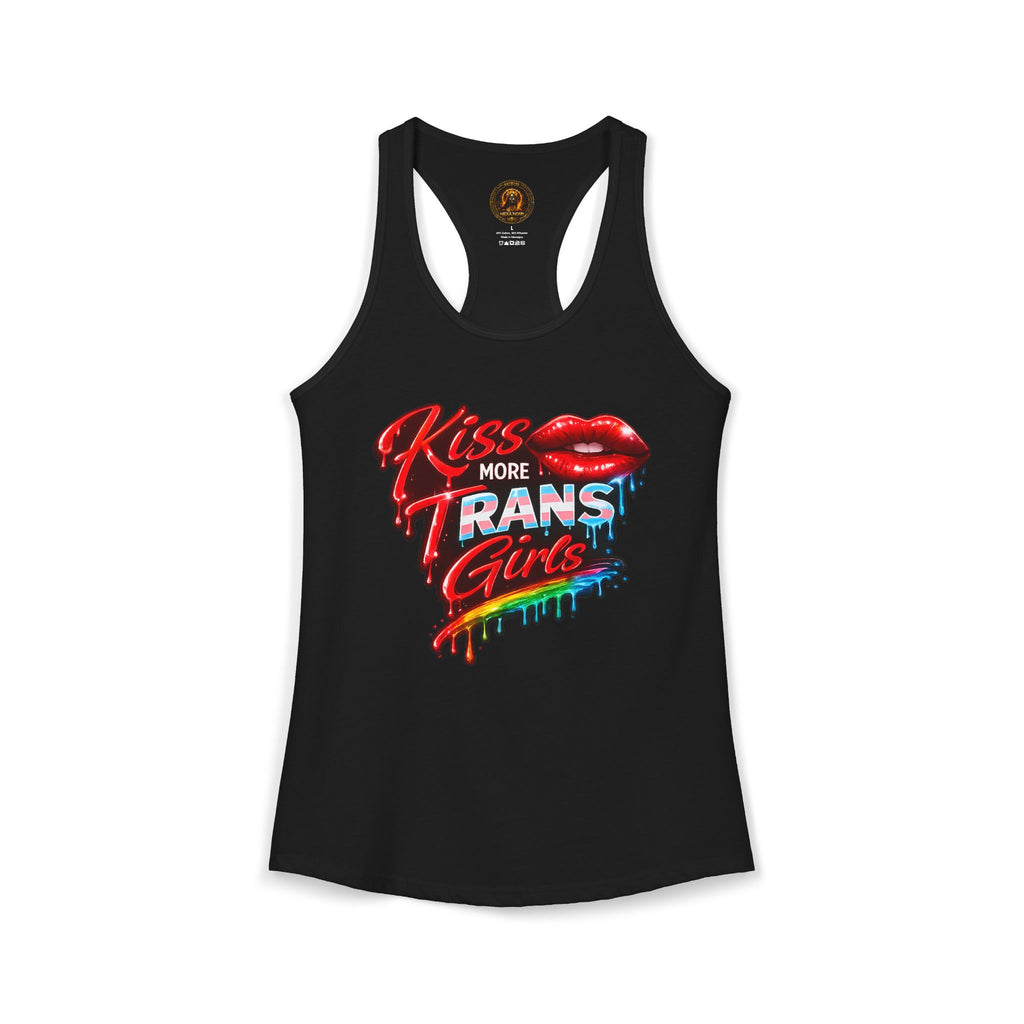 Kiss More Trans Girls Racerback Tank | Hexa Noir Pride '26 Collection
