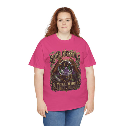 Sage, Crystals, and Trap Music, Casual Wear, Gift for Music Lovers, Spiritual Tee