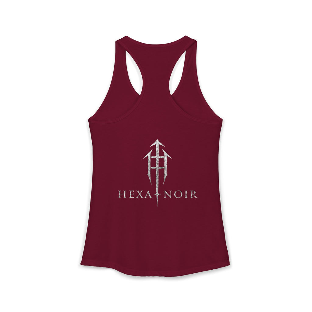 HEXA NOIR NOCTURNAL: Hallowed Nocturnal Saints Tank | Gothic Skull Floral Racerback | Dark Spiritual Streetwear