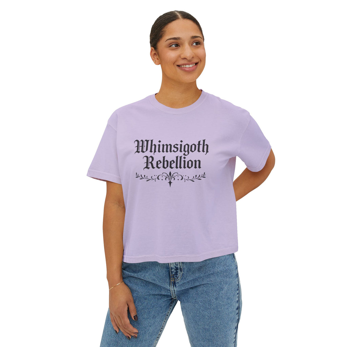 Whimsigoth Rebellion Boxy Tee — “Too Magical to Conform, Too Real to Ignore” Gothic Graphic Shirt