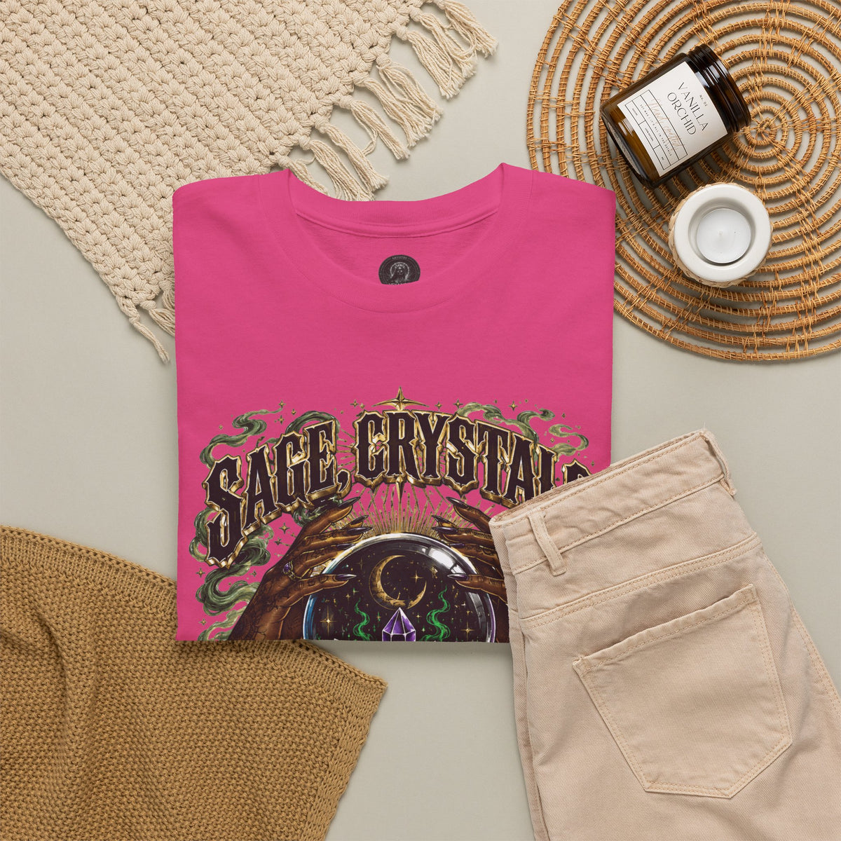 Sage, Crystals, and Trap Music, Casual Wear, Gift for Music Lovers, Spiritual Tee