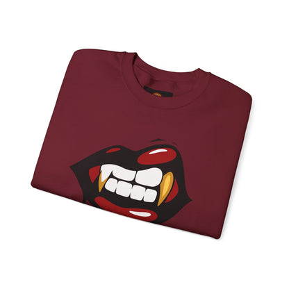 Vampire Bite Crewneck Sweatshirt | Gothic Streetwear | Dark Feminine Fashion | Edgy Alt Style |