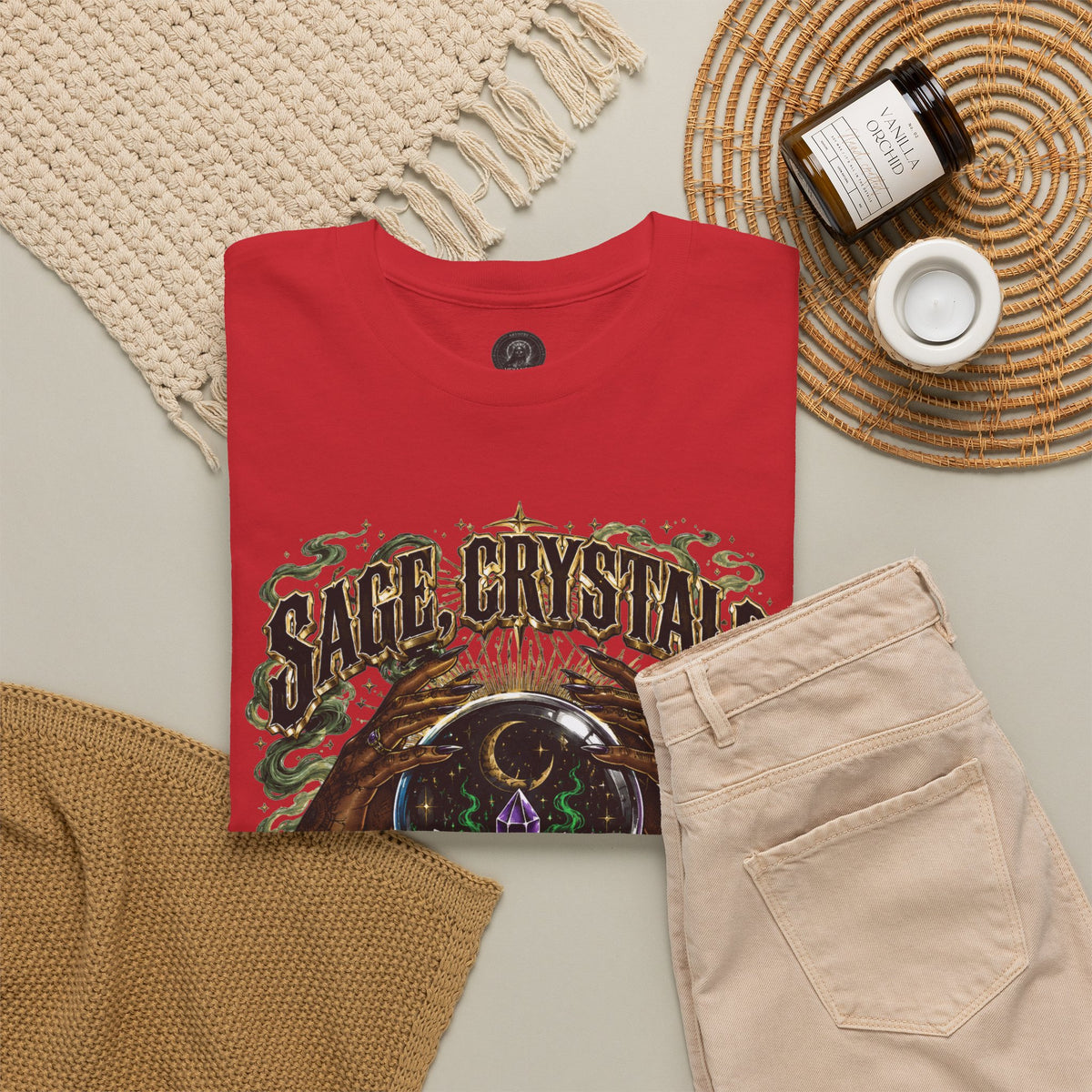 Sage, Crystals, and Trap Music, Casual Wear, Gift for Music Lovers, Spiritual Tee