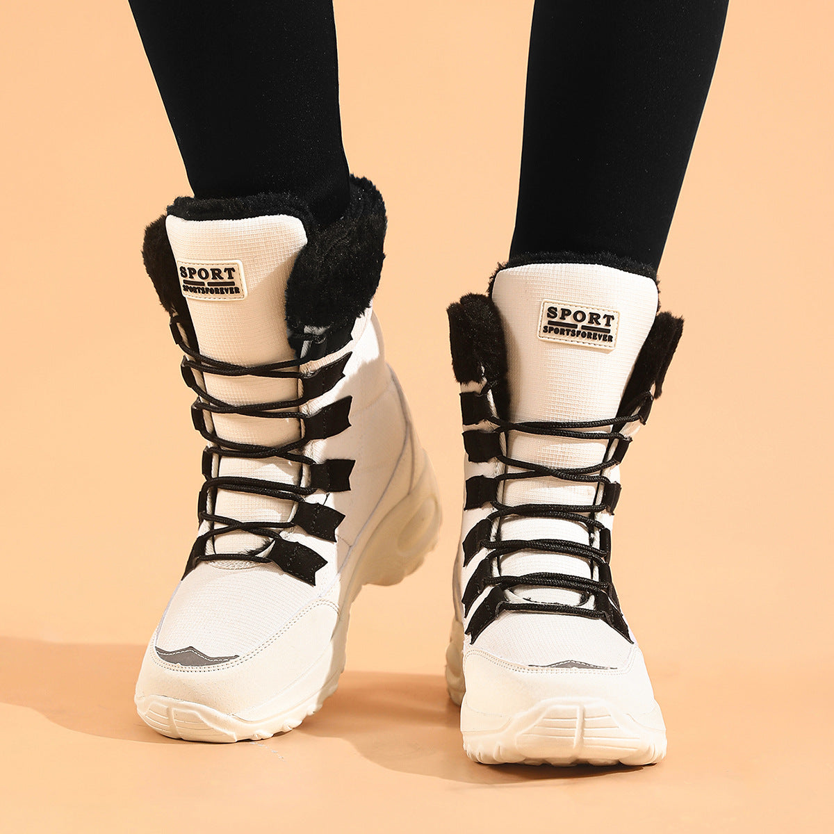 Women's winter fleece-lined warm snow boots by Hexa Noir