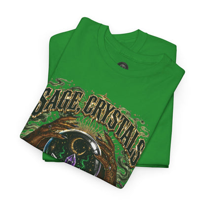 Sage, Crystals, and Trap Music, Casual Wear, Gift for Music Lovers, Spiritual Tee