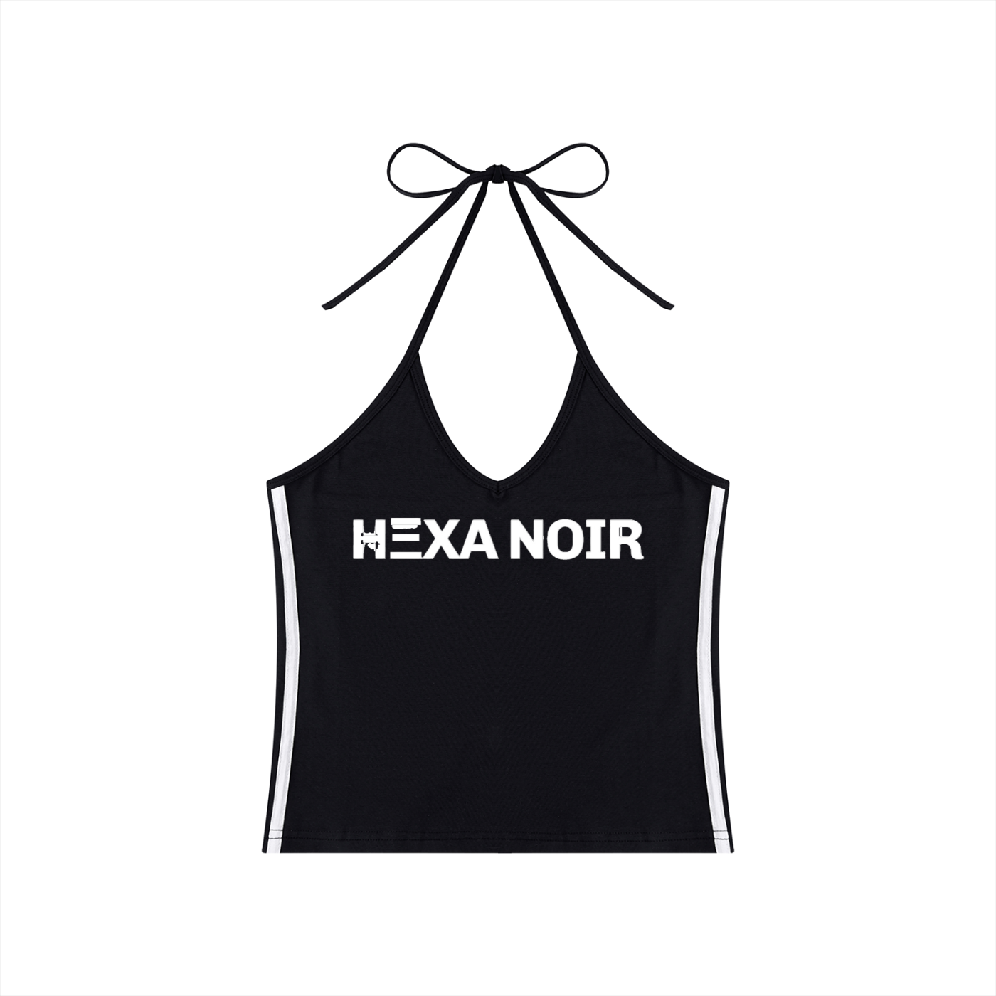 Women's Color Block Halter Crop Tank Top