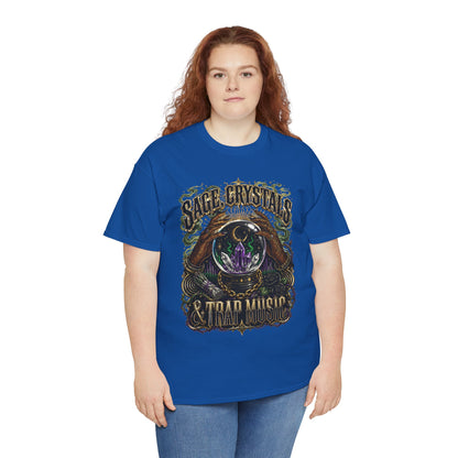 Sage, Crystals, and Trap Music, Casual Wear, Gift for Music Lovers, Spiritual Tee