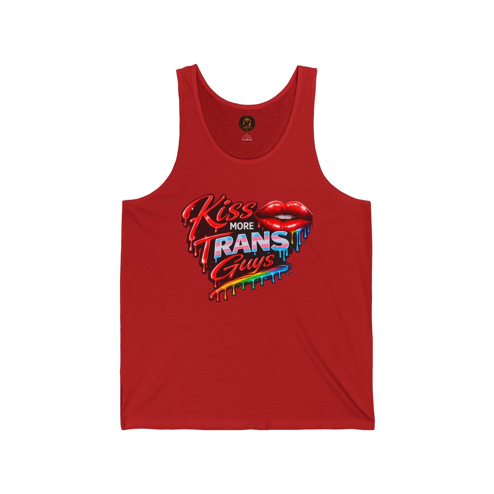 Kiss More Trans Guys Rainbow Tank| Hexa Noir Pride '26