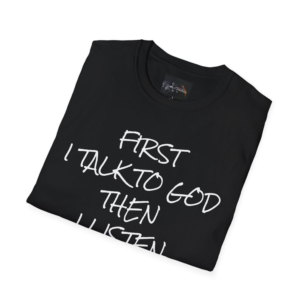 Talk to God, Then Trap Unisex Graphic Tee — Faith and Hustle