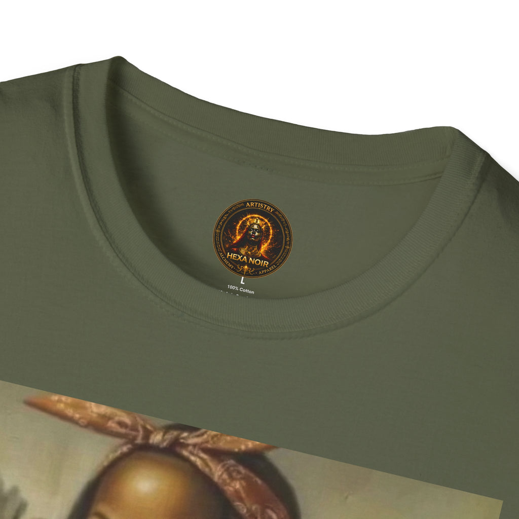 Mona Lisa Sipping Tea Unisex Graphic Tee — Vintage Renaissance Art